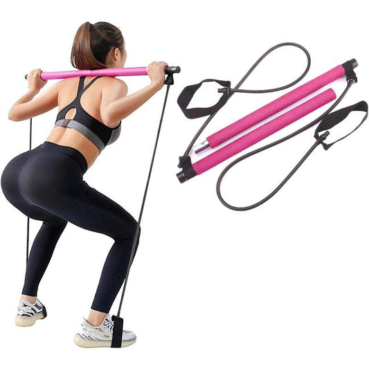 Fitness Yoga Pilates Bar Stick Crossfit Resistance Bands Trainer Yoga Pull